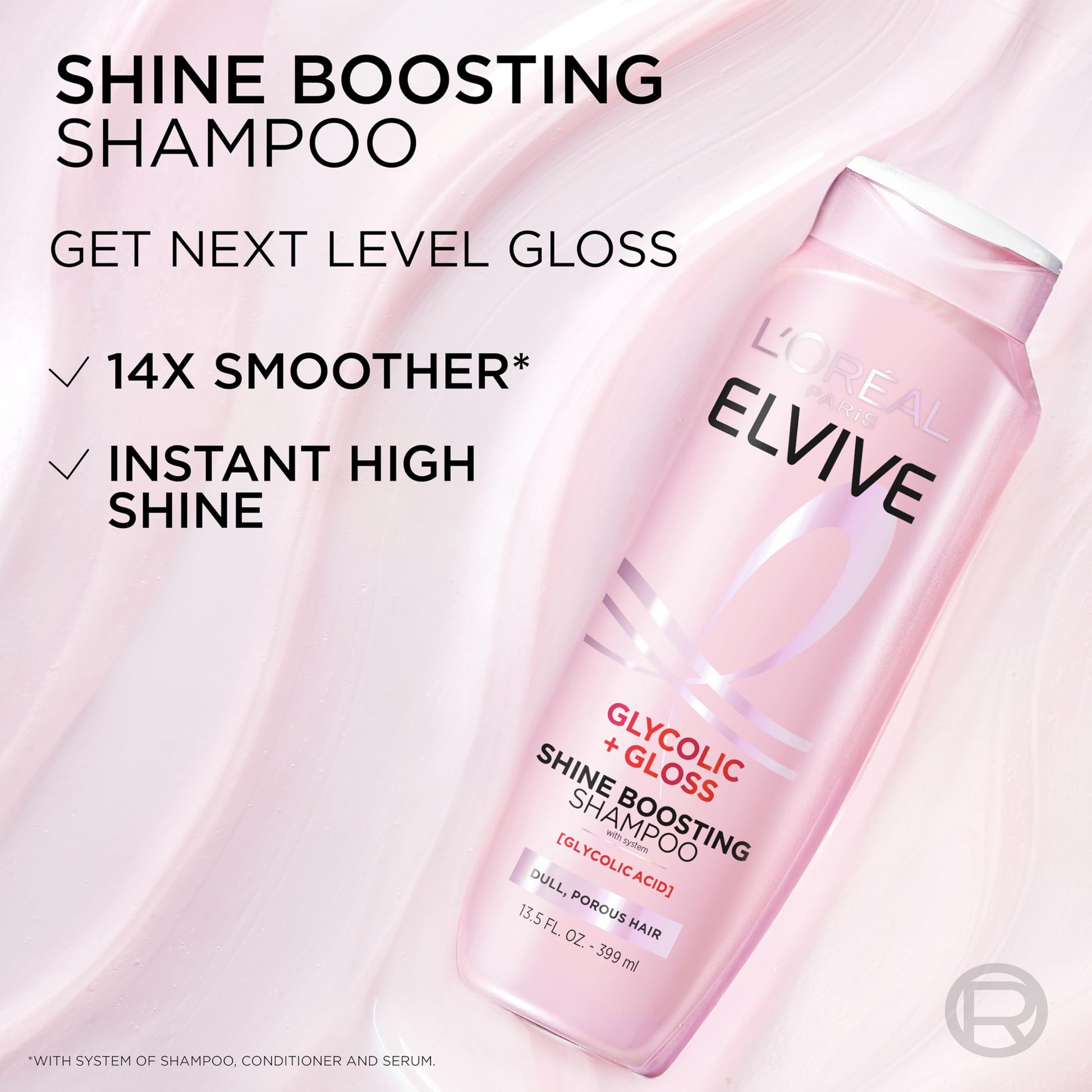 L'Oreal Paris Glycolic Gloss regime set designed to smooth the hair cuticle and revive dullness.
