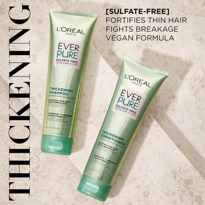 L'Oreal Paris sulfate free thickening duo bottles containing rosemary leaf extract