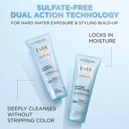 L'Oreal Paris EverPure Clarifying Shampoo bottle for hard water treatment