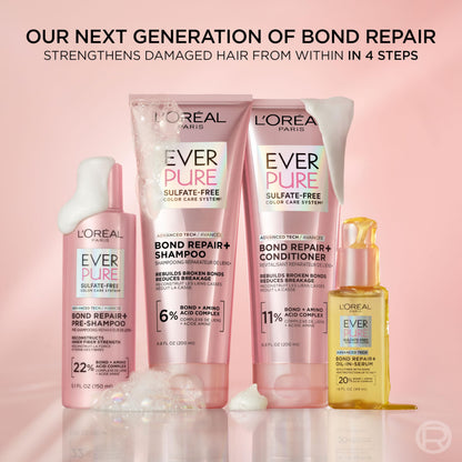 L'Oreal Paris pre shampoo hair treatment with citric acid bonding complex.