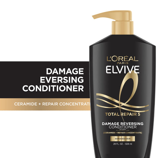 L'Oreal Paris Elvive 28 fluid ounces hair conditioner pump nozzle view