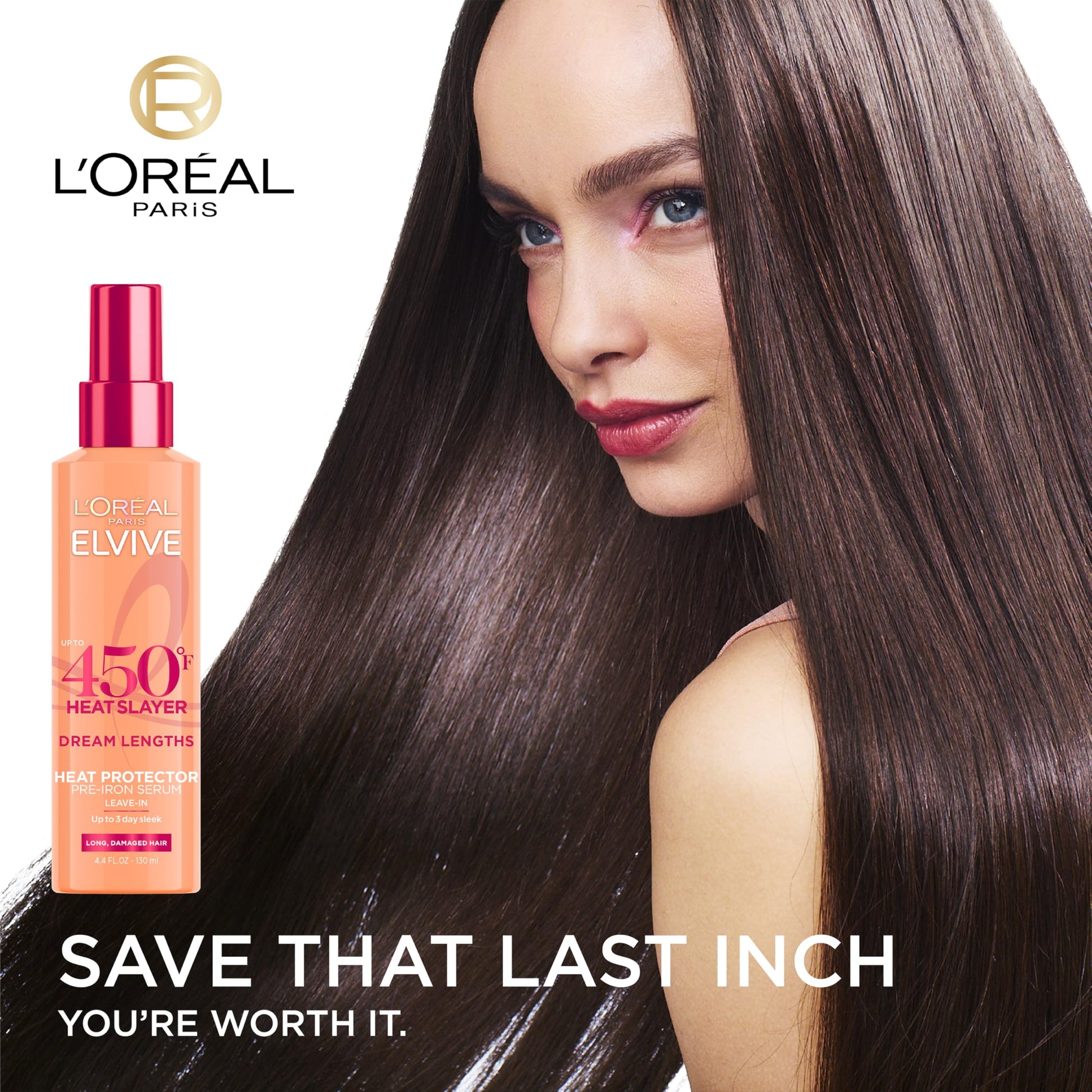 Back label of L'Oreal Elvive Dream Lengths Heat Slayer showing ingredients