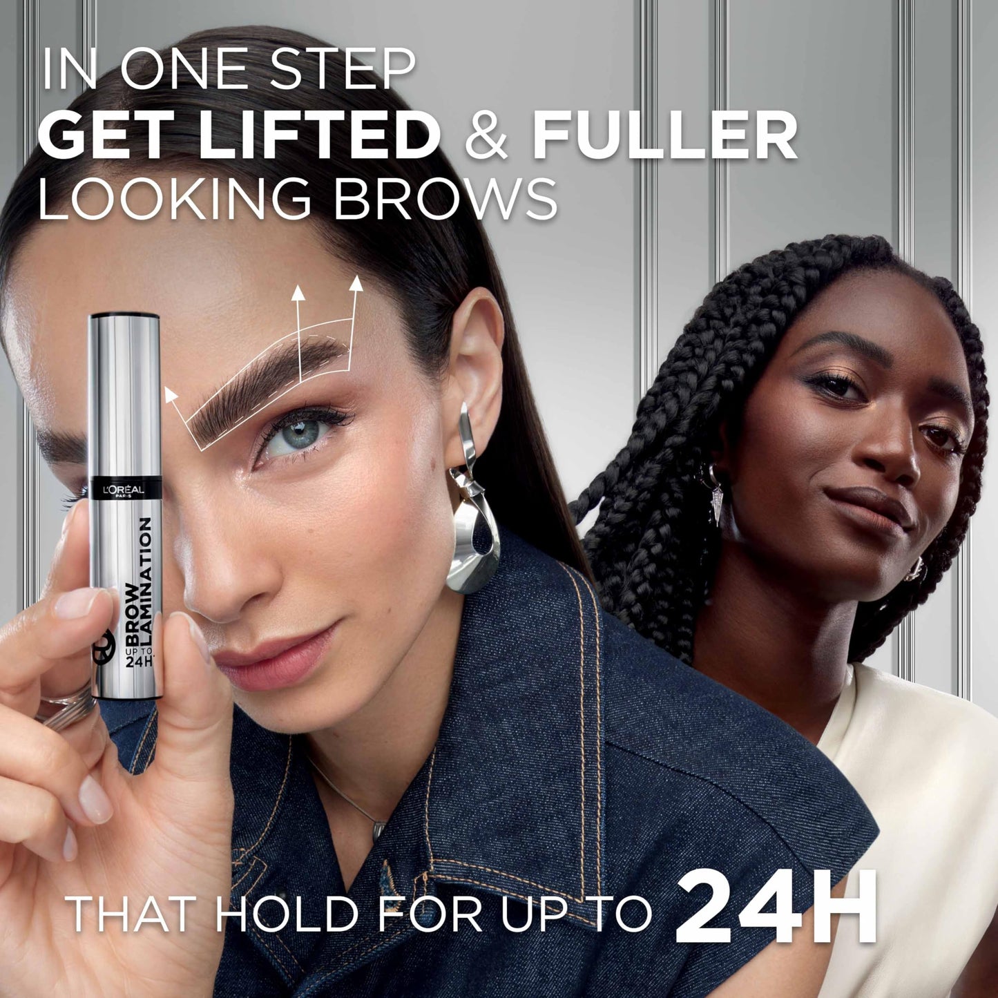 L'Oreal Paris Infallible clear brow makeup formula demonstration on eyebrows