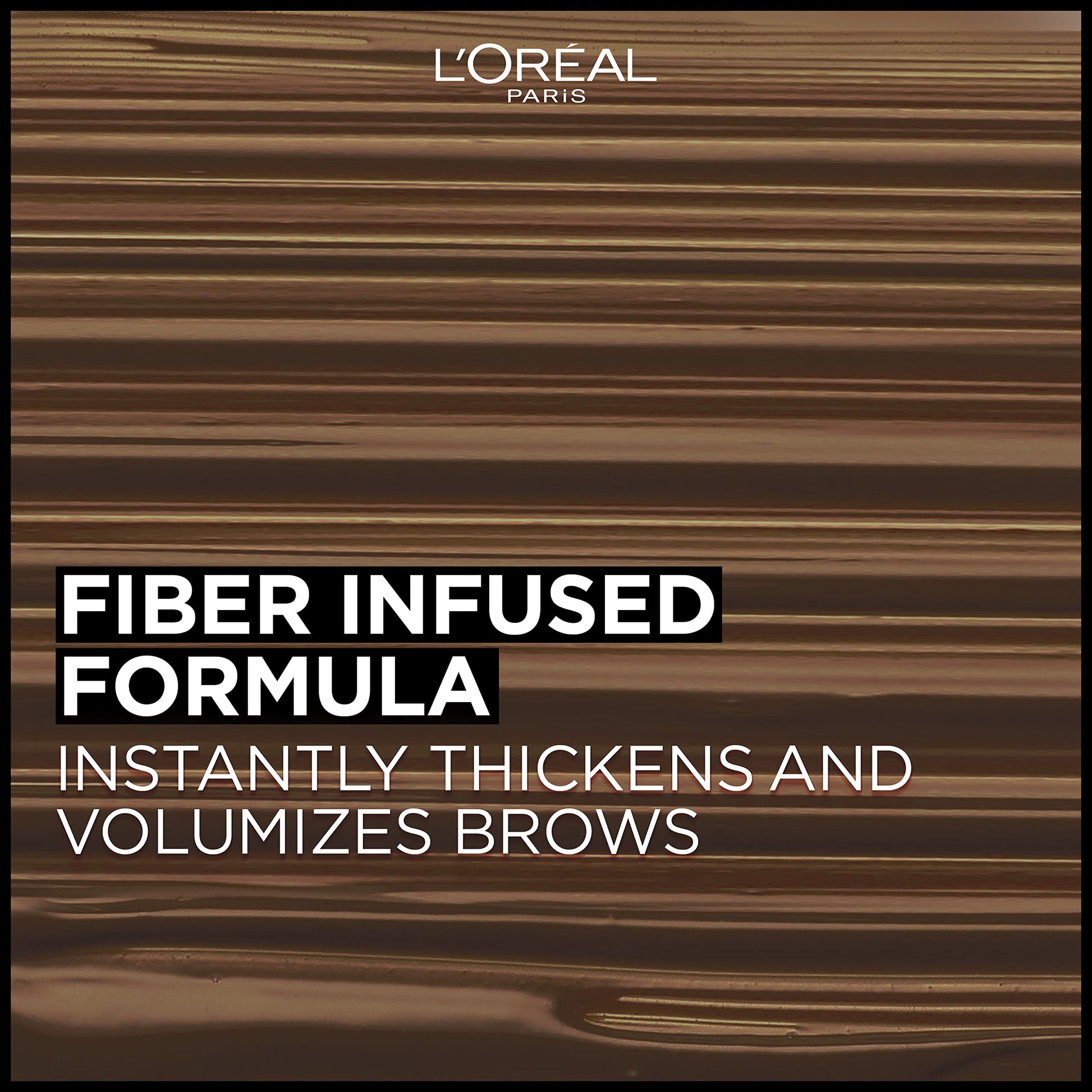 L'Oreal Paris volumizing brow mascara product container displaying the fluid ounce measurements