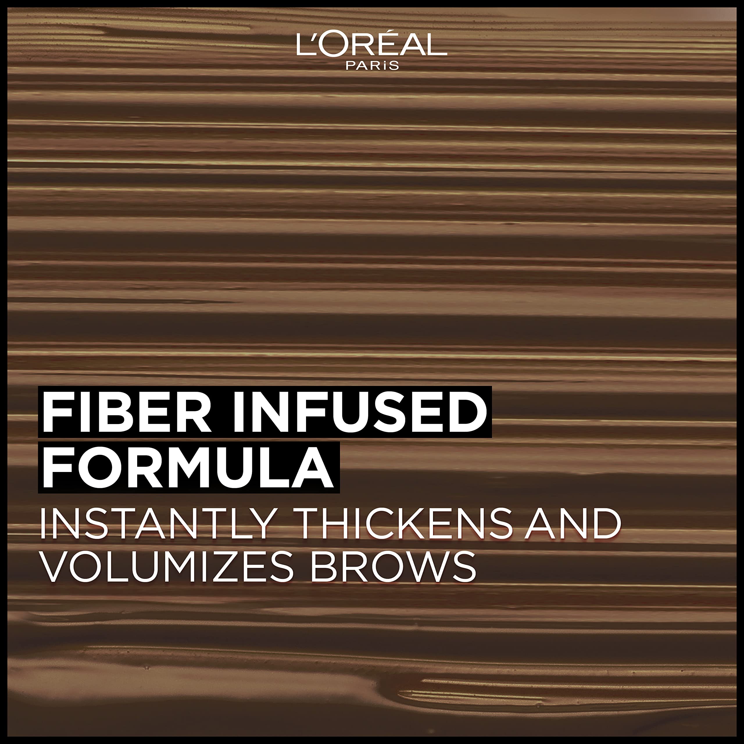 L'Oreal Paris volumizing brow mascara product container displaying the fluid ounce measurements