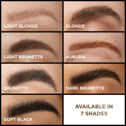 Side view of the imported USA beauty eyebrow product showing the complete ingredient list