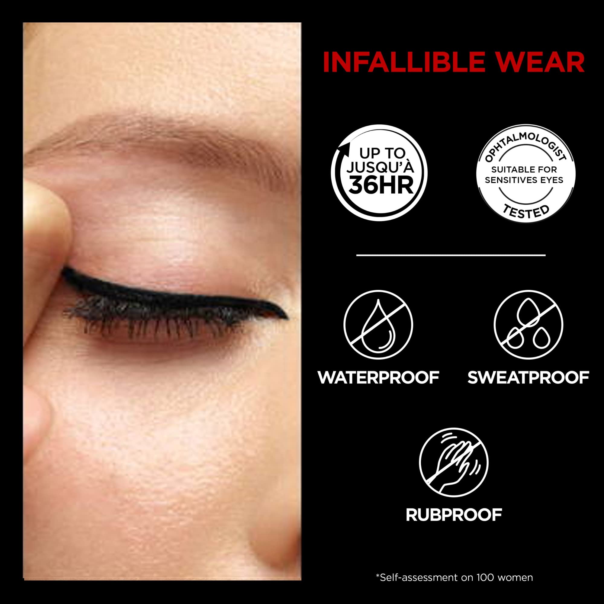 Swatch of Brown Denim L'Oreal Paris gel eyeliner on skin