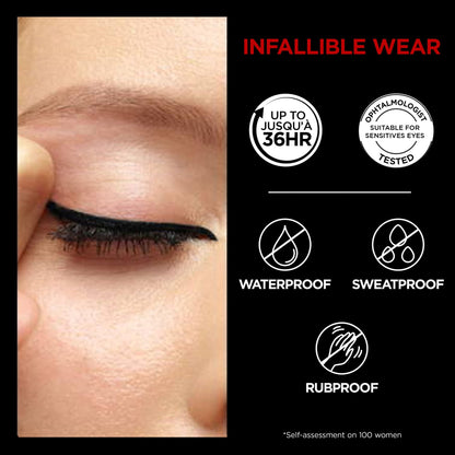 Swatch of Brown Denim L'Oreal Paris gel eyeliner on skin