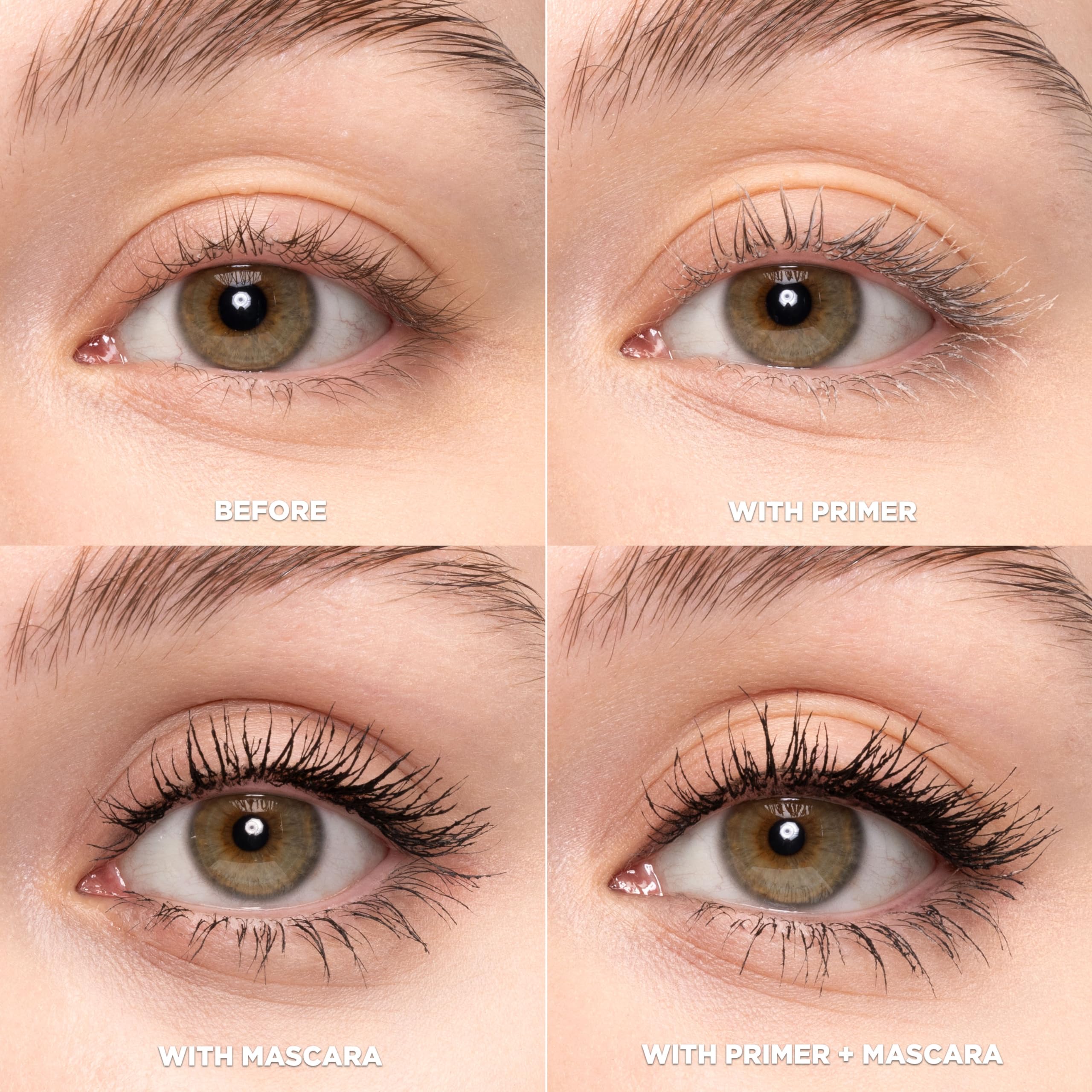 L'Oreal Paris Voluminous Mascara Primer brush applicator close up showing the precise bristle design.