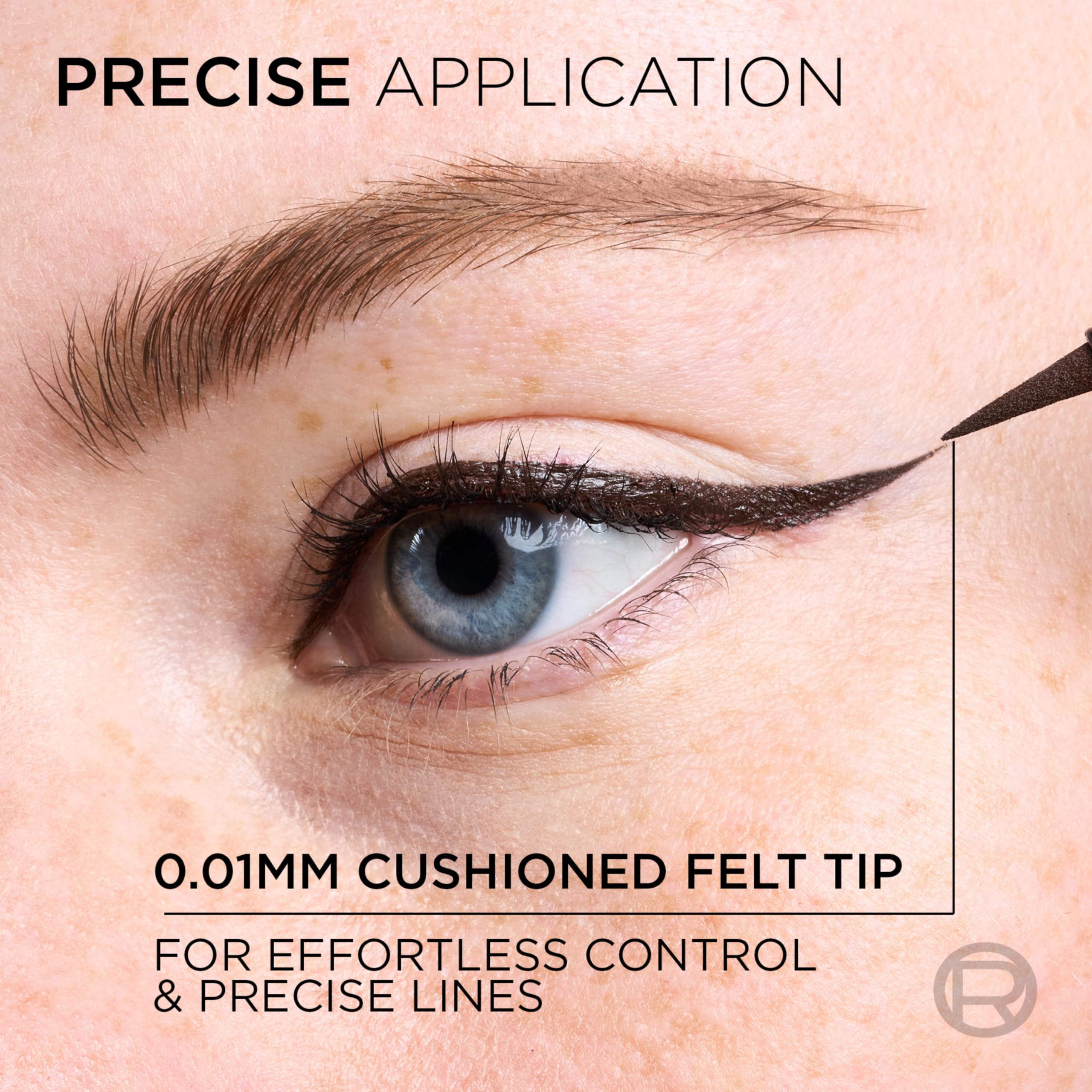 L'Oreal Paris Haute Precision liquid liner pen un单独 displaying the ultra fine 0.01 mm felt micro tip.