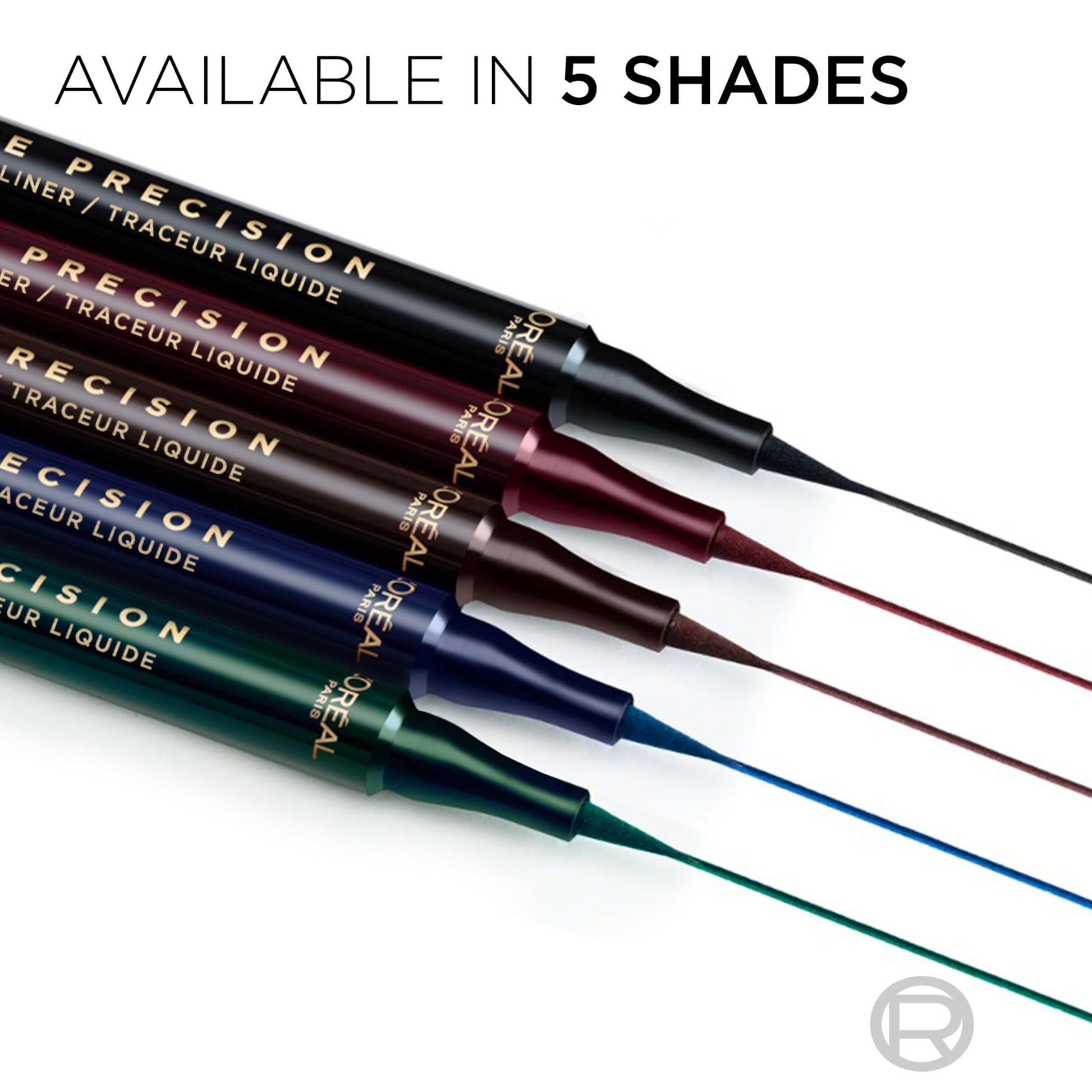 Side view of the authentic L'Oreal Paris Haute Precision eye makeup product imported from the USA.