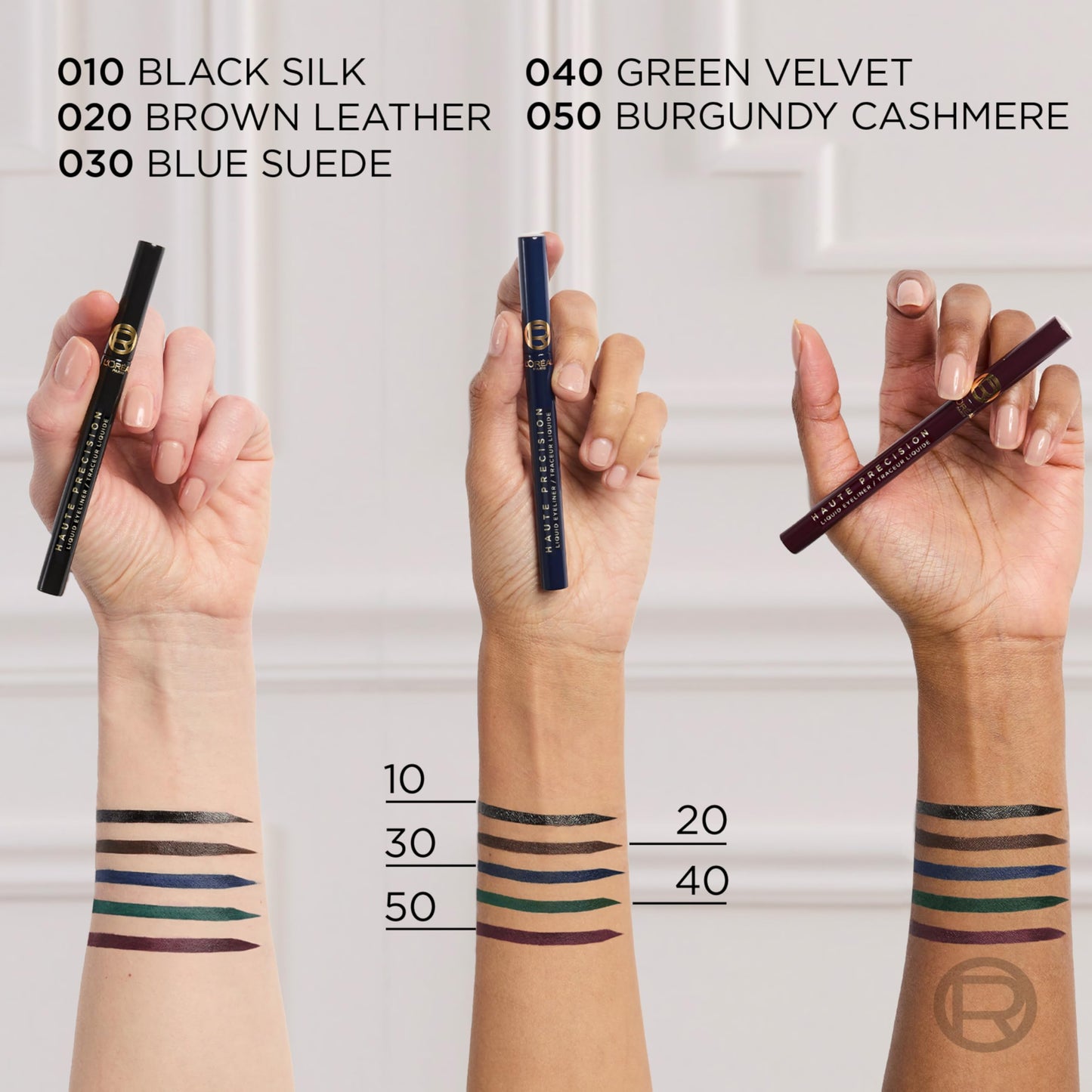 Water resistance test visualization showing the fade proof brown leather eyeliner under moisture.