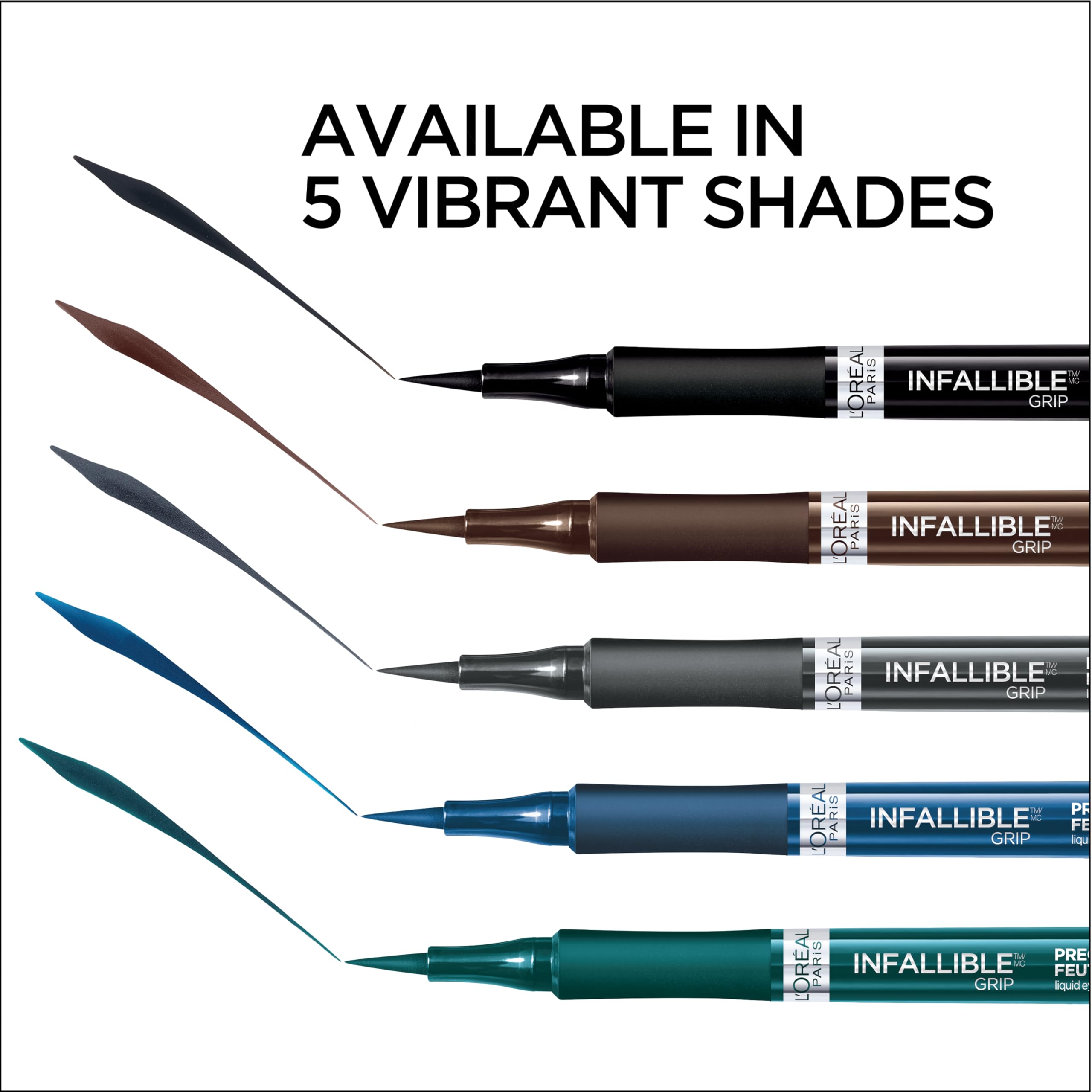 L'Oreal Infallible eyeliner showing close up of the textured grip zone feature