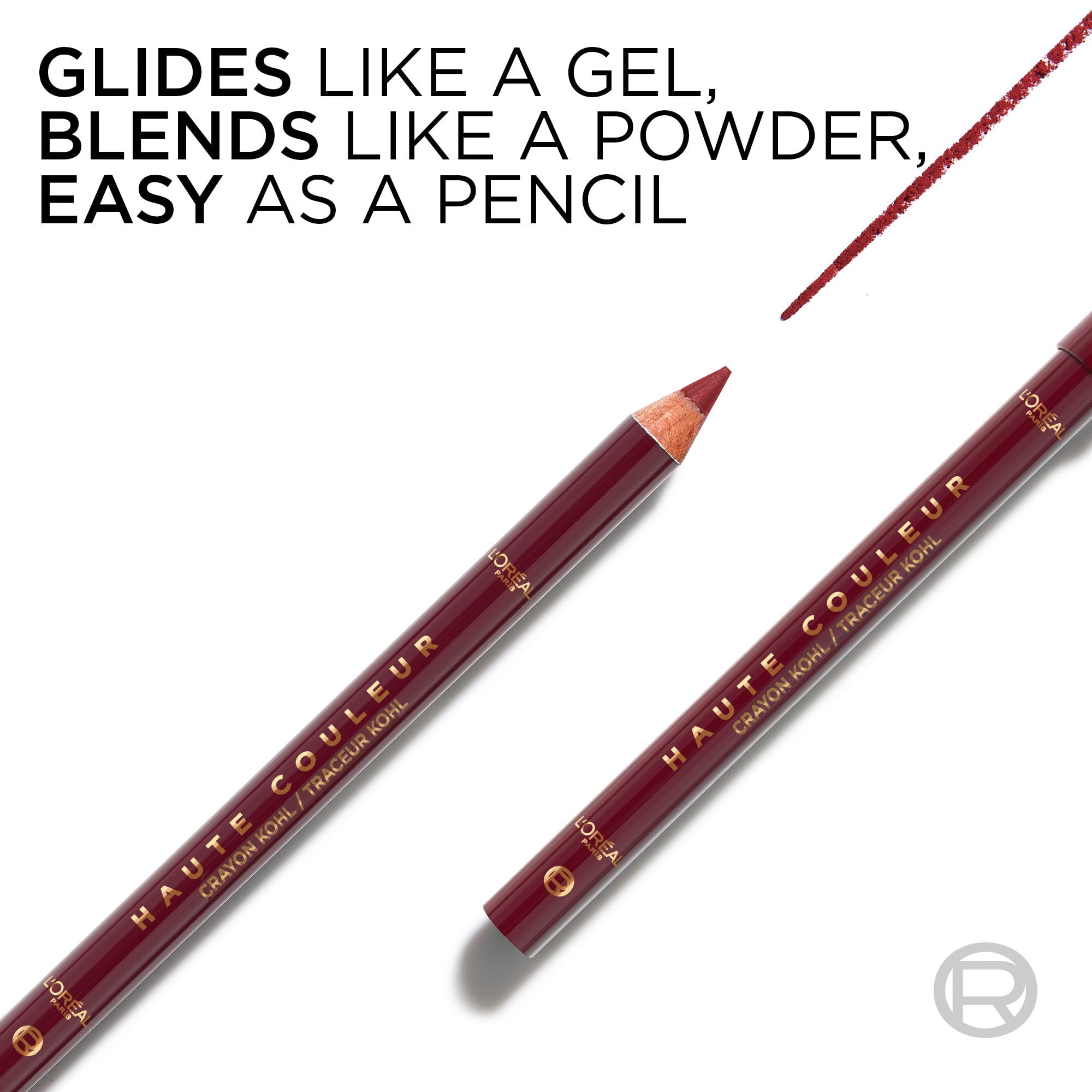 Swatch of L'Oreal 150 Burgundy Cashmere eyeliner showing gel texture