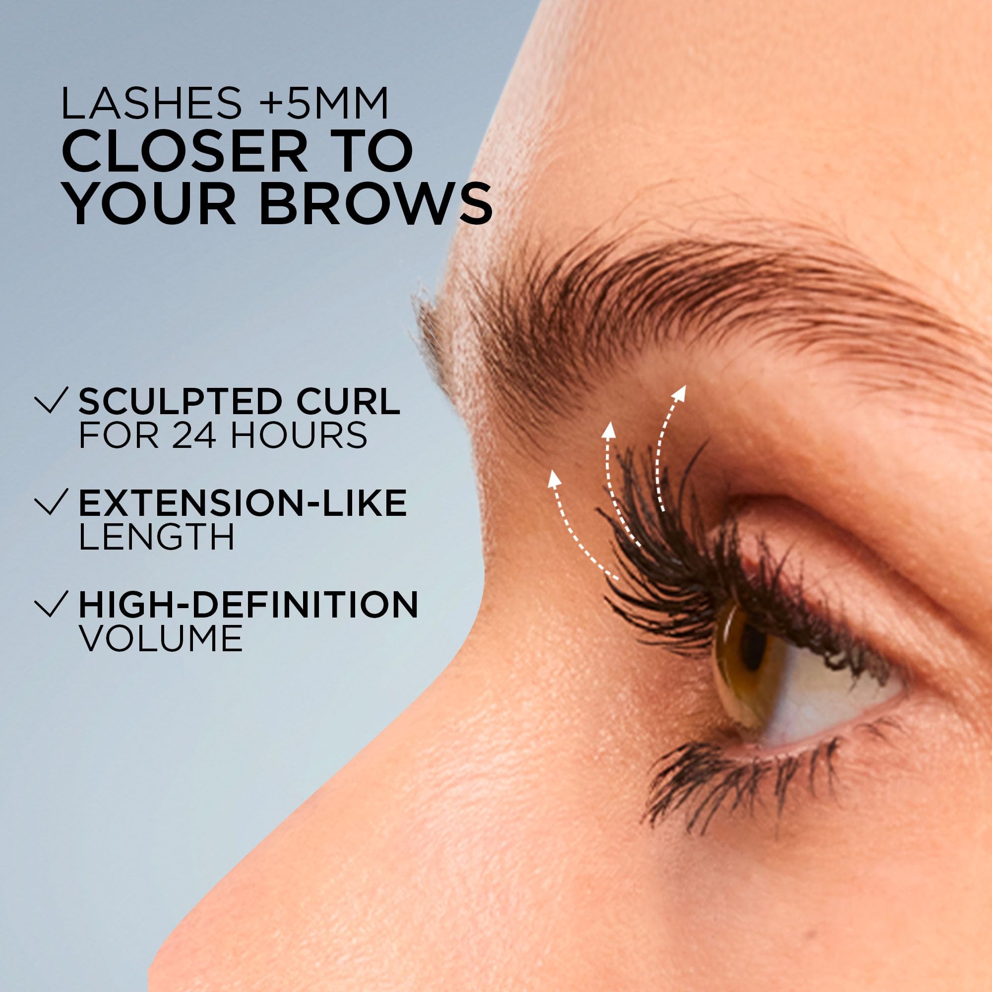 L'Oreal Paris Extensionist Mascara tube open alongside its fiber depositing applicator brush.