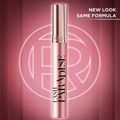 L'Oreal Paris Lash Paradise metallic rose gold mascara tube with wand