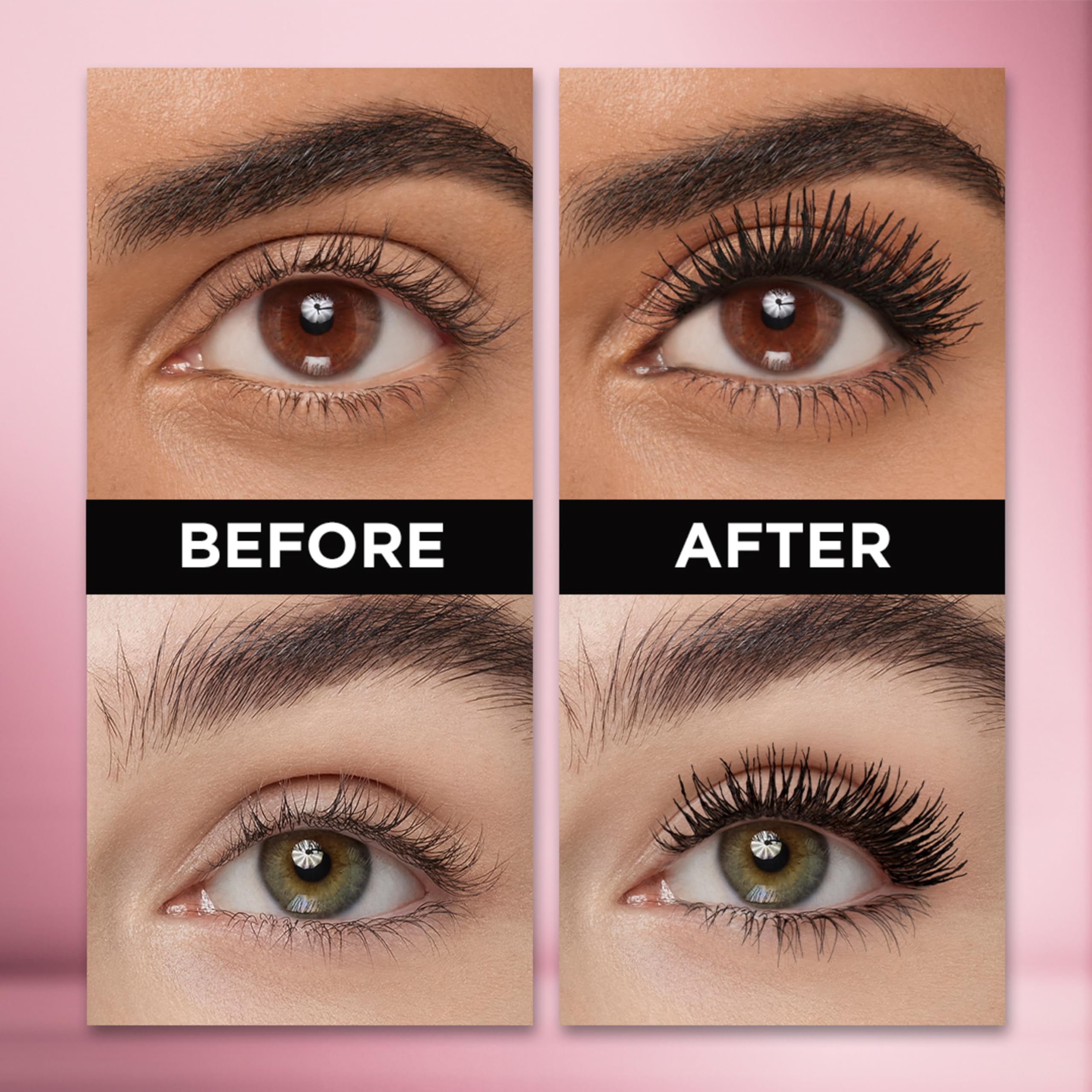 Hourglass wavy bristle brush of L'Oreal Voluminous mascara close up