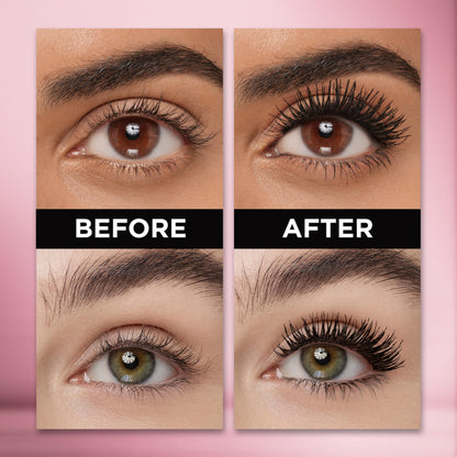 Hourglass wavy bristle brush of L'Oreal Voluminous mascara close up