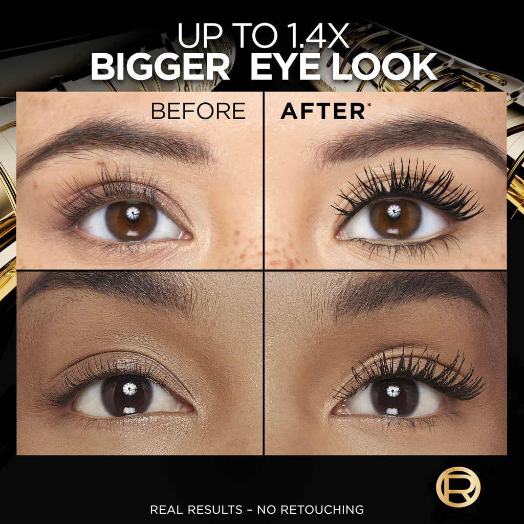L'Oreal Paris lengthening mascara applied on fanned out eyelashes