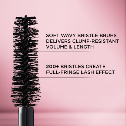 L'Oreal Paris eye makeup product texture swatch showing the rich intense black liquid
