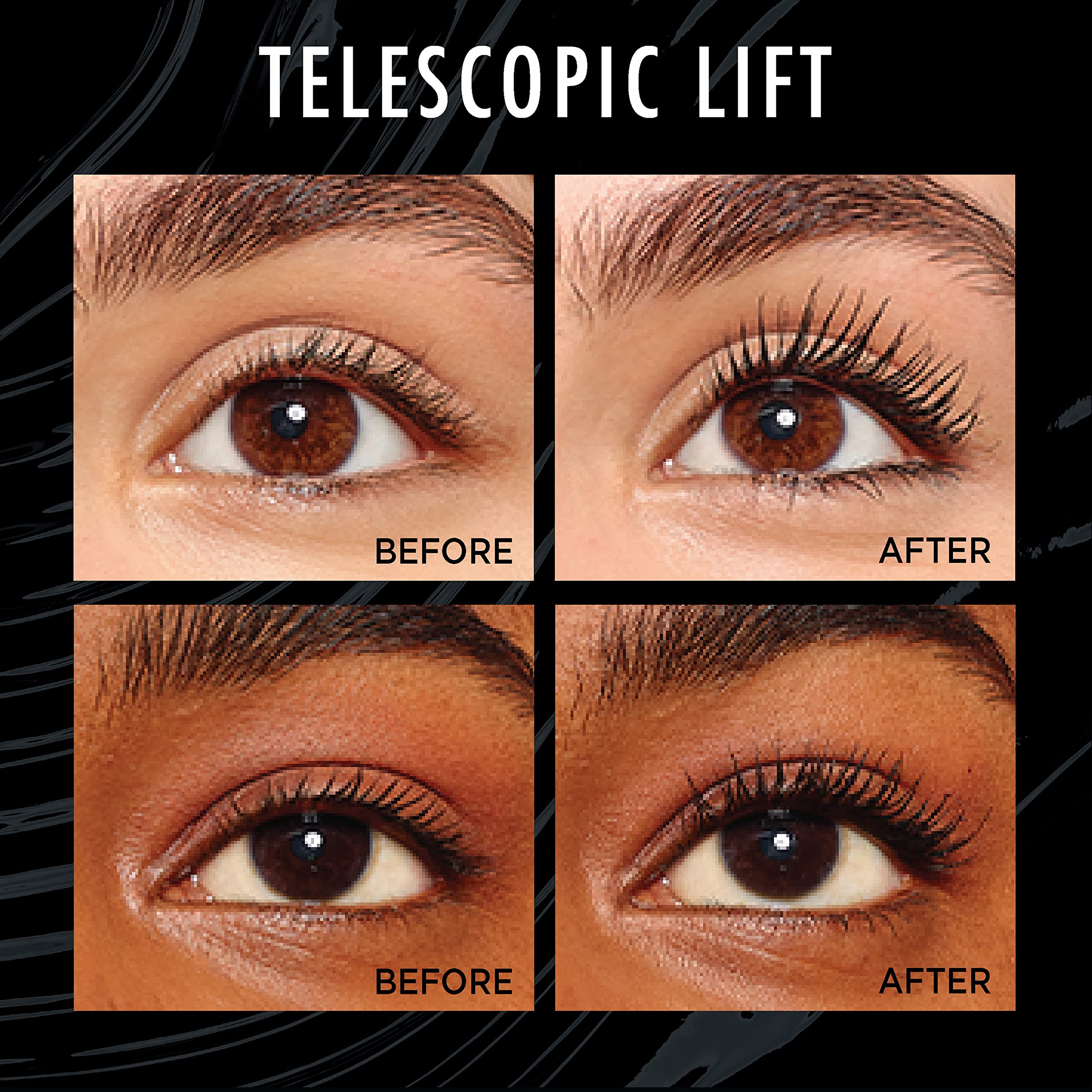 L'Oreal Paris Telescopic Lift Mascara Blackest Black tube angled view