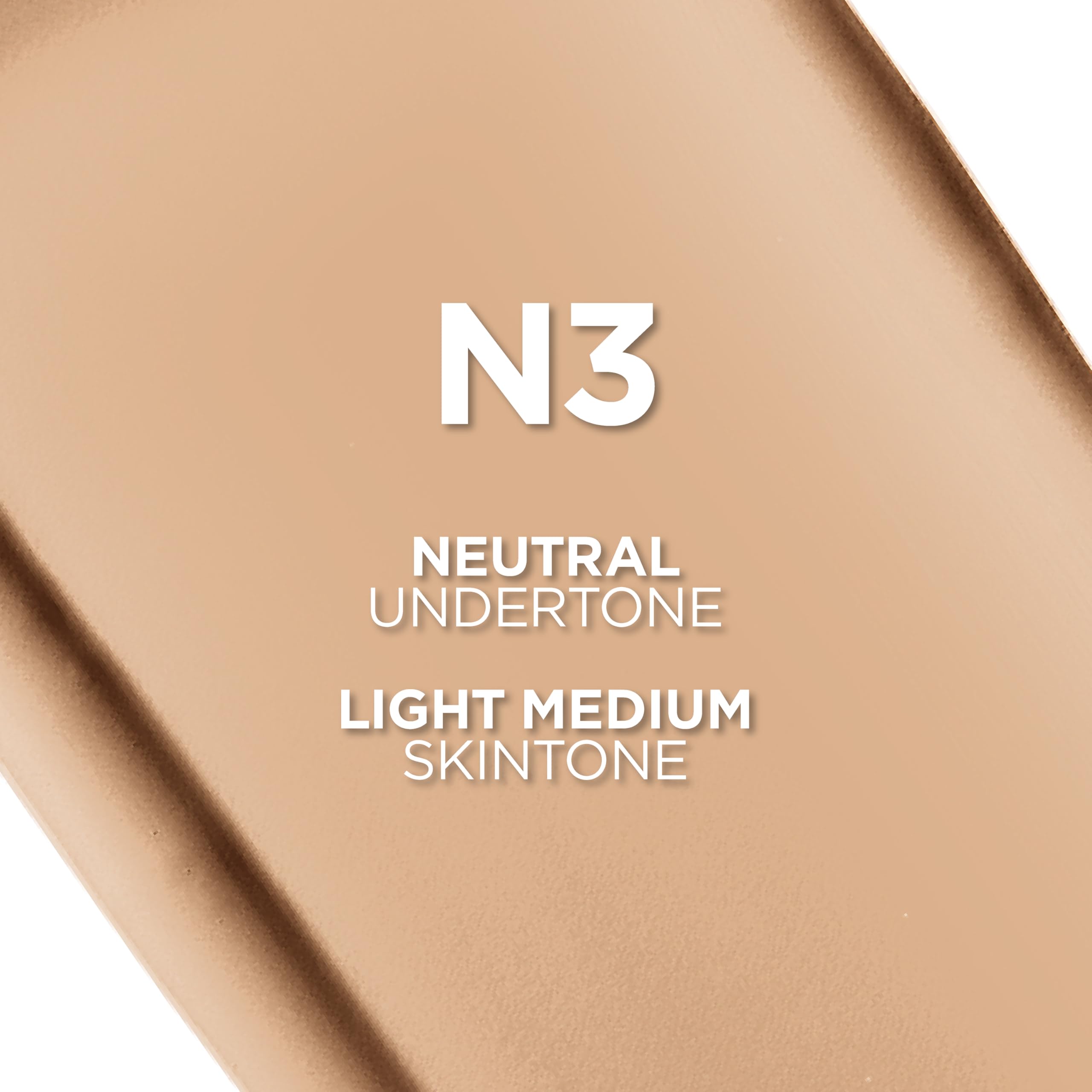 L'Oreal Paris liquid foundation shade N3 Light Medium swatched on hand
