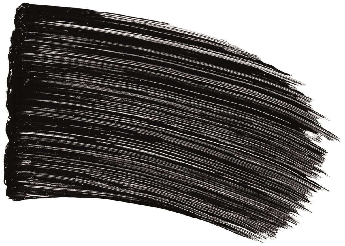 Texture preview demonstrating the intense blackest black color payoff of the imported L'Oreal Paris eye cosmetic product.