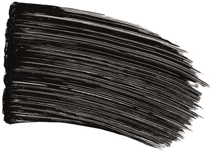 Texture preview demonstrating the intense blackest black color payoff of the imported L'Oreal Paris eye cosmetic product.