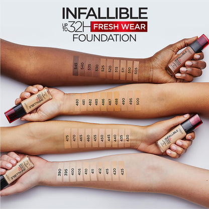 L'Oreal Paris Makeup Infallible 32 Hour foundation packaging box back details