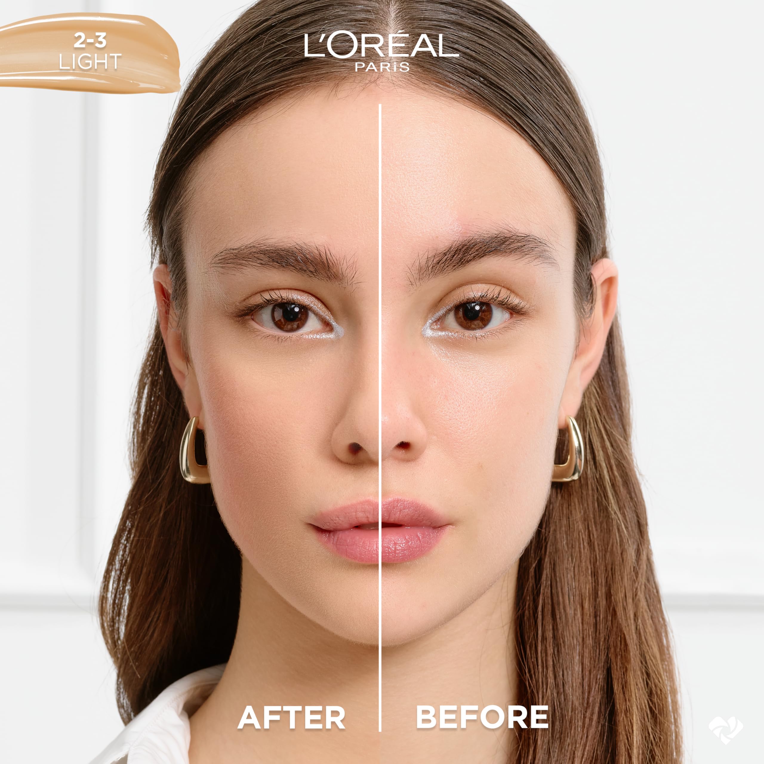 L'Oreal Paris True Match face serum foundation dropper applicator displaying light shade texture