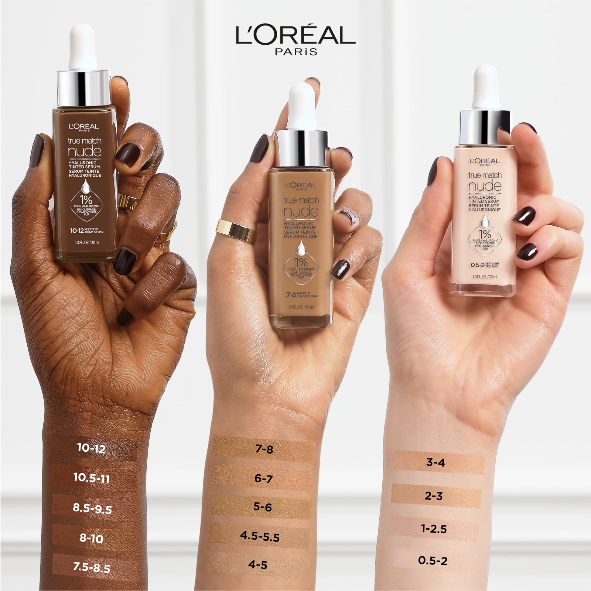 L'Oreal Paris hydrating tinted serum fluid swatch in light two to three shade