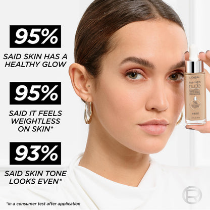 TrueMatch light pale radiant mineral pigment foundation serum drop on a clear surface