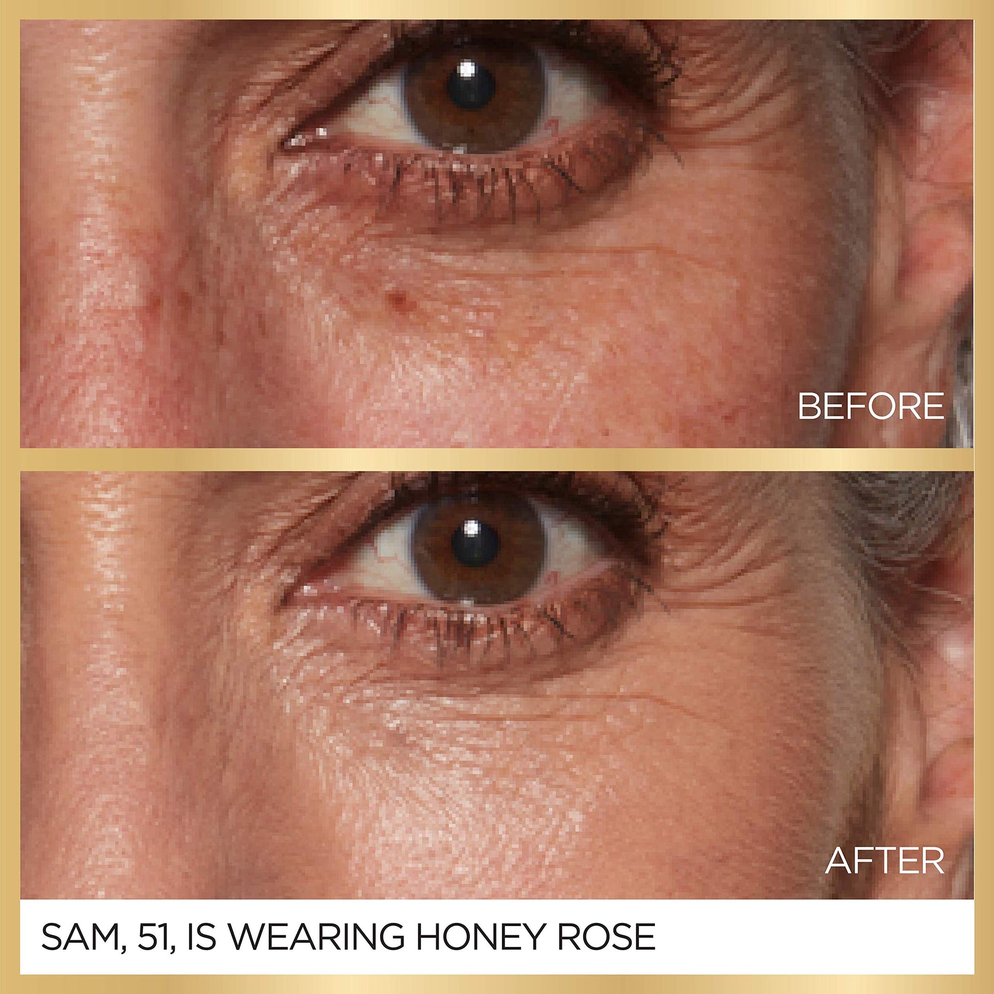 Back label of the authentic USA imported Age Perfect foundation detailing active sunscreen ingredients.