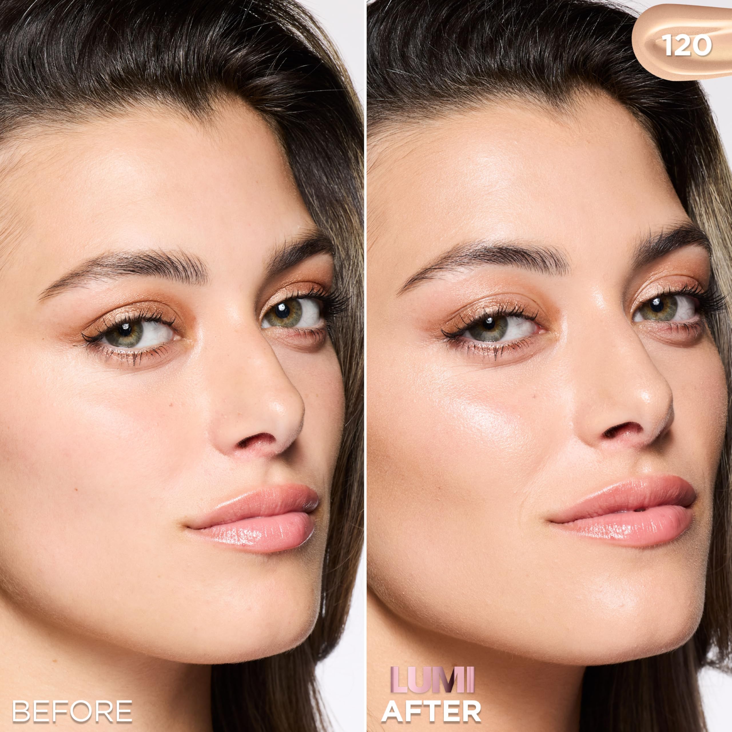 L'Oreal Paris water based serum foundation fluid texture swatch in shade Neutral 120.