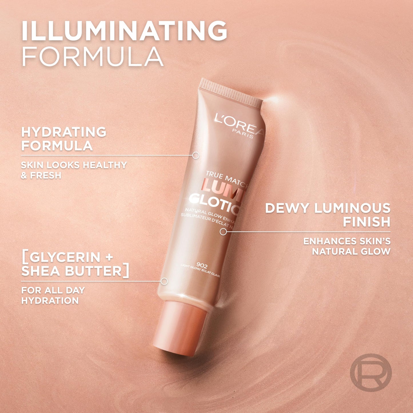 L'Oreal True Match Lumi Glotion infused with shea butter and glycerin swatch