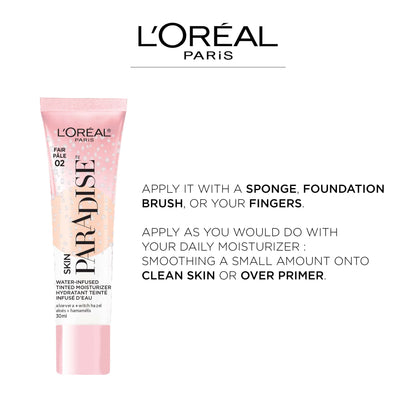 Hydrating water-infused tinted moisturizer product texture and shade swatch
