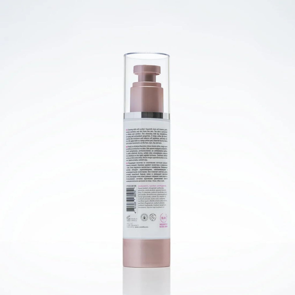 Carelika Orchid Stem Cell Cleansing Milk dispenser pump close up