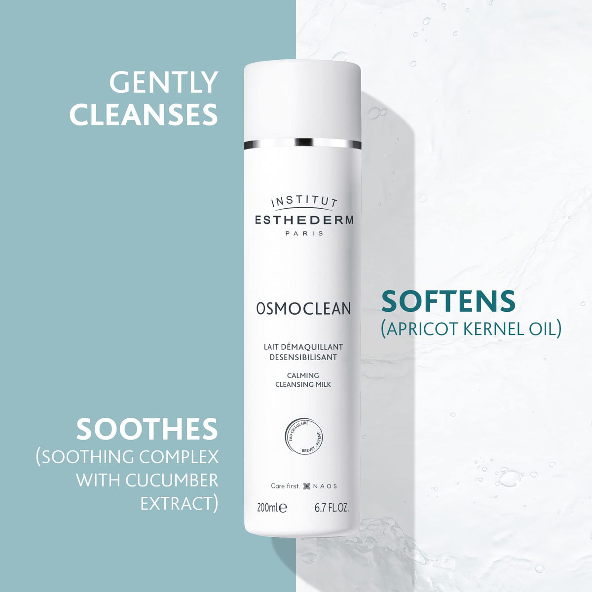 Institut Esthederm Osmoclean Calming Cleansing Milk back label information