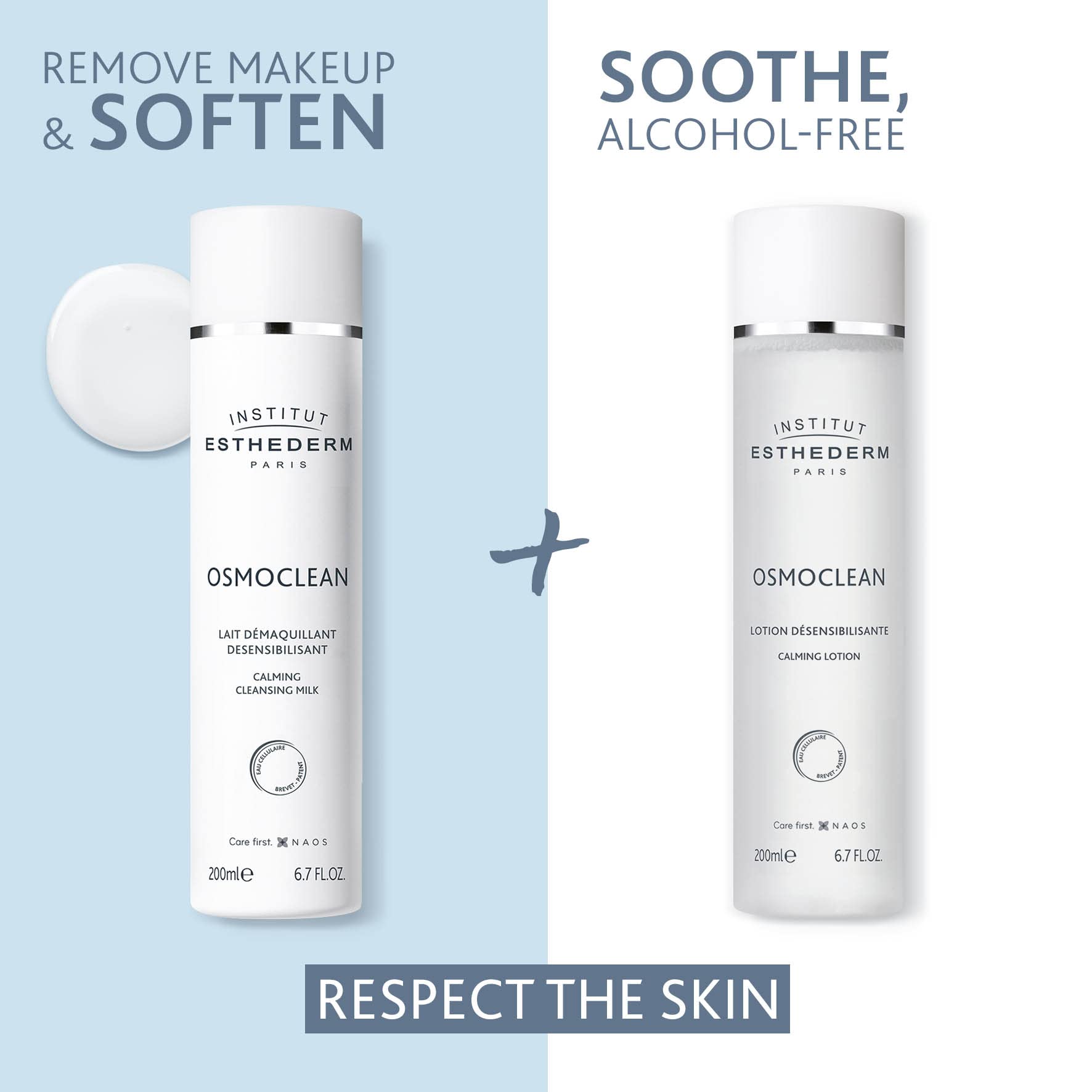 Institut Esthederm Osmoclean cleansing milk bottle in professional skincare setting