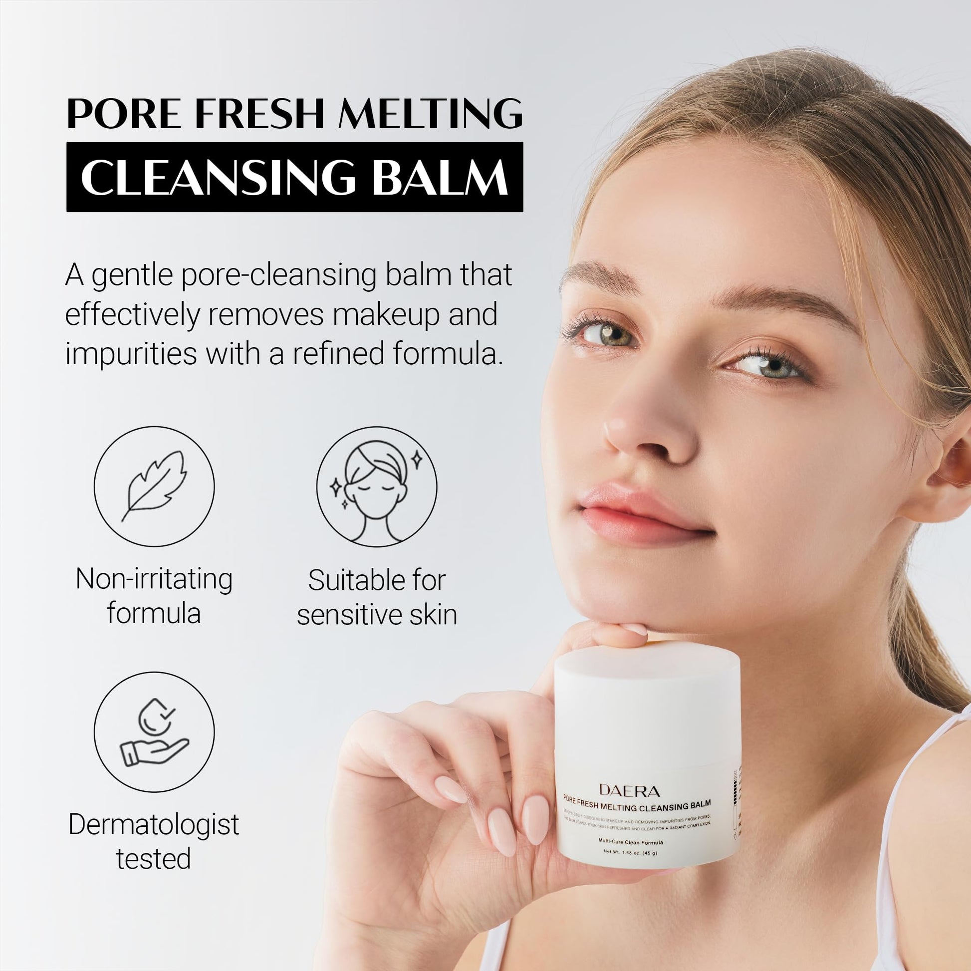 Daera Pore Fresh Melting Cleansing Balm texture showing oil to milk transformation