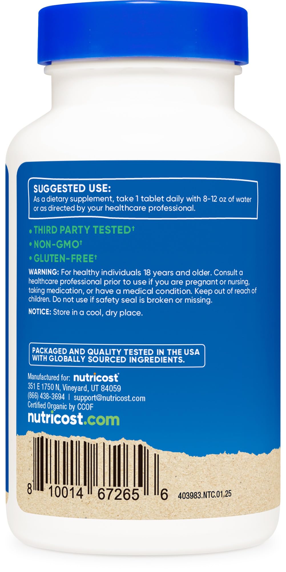 Nutricost Organic Chlorella USA imported authentic green superfood supplement