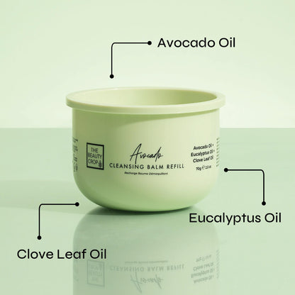 The Beauty Crop Avocado Cleansing Balm Refill 100ml container side profile
