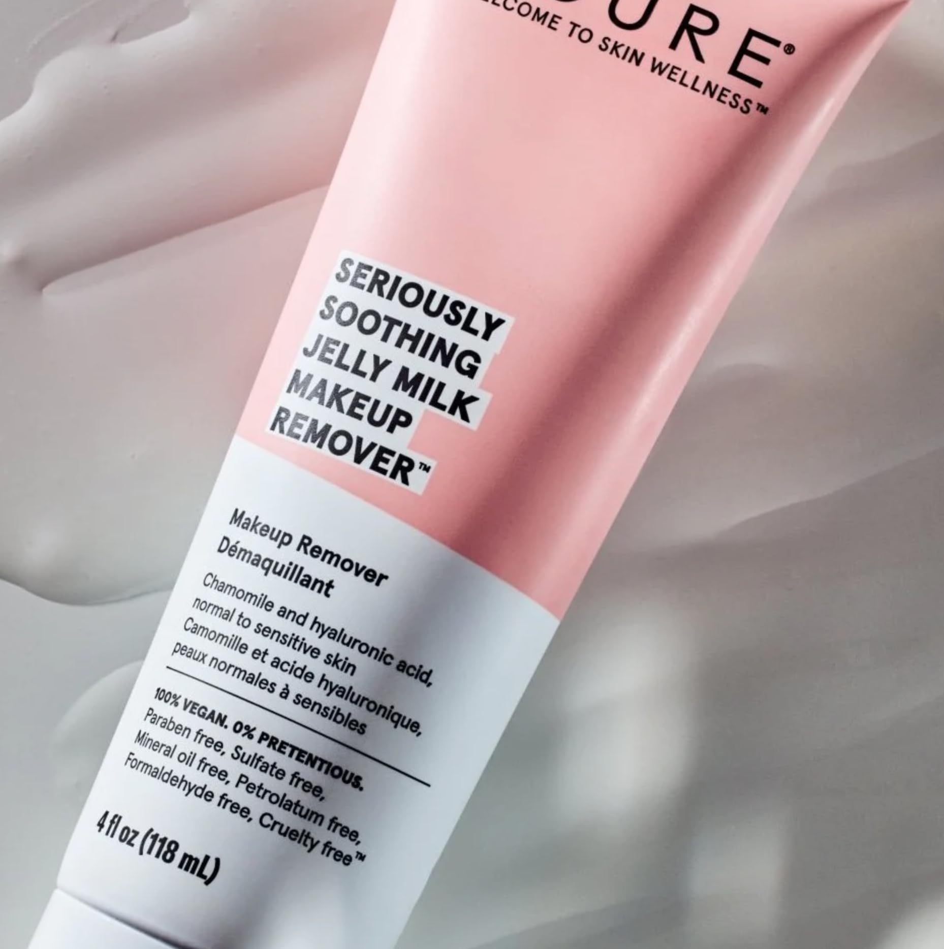 Acure Jelly Milk Makeup Remover vegan ingredients bottle