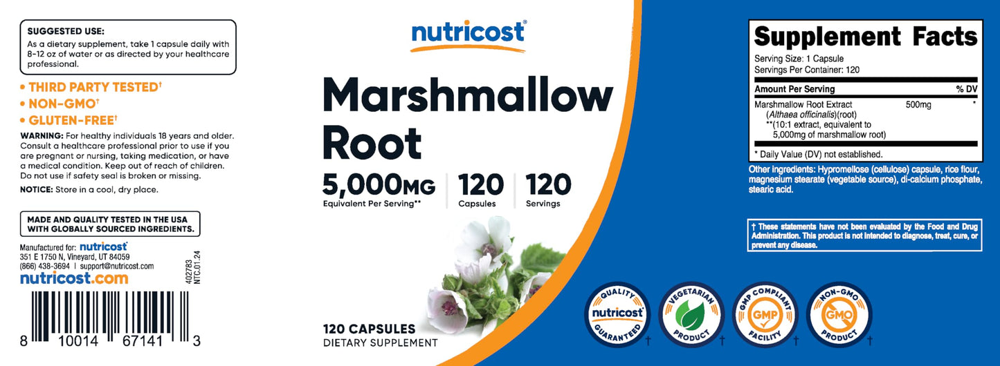 Nutricost Marshmallow Root capsule health support product
