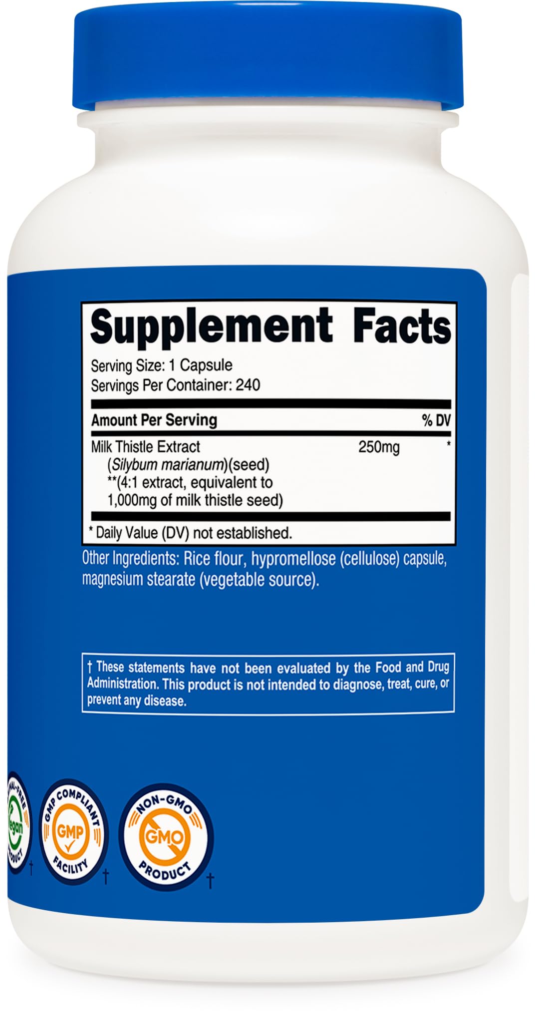Nutricost USA imported liver health supplement bottle standing upright on a clean surface