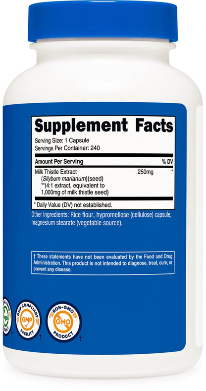 Nutricost USA imported liver health supplement bottle standing upright on a clean surface
