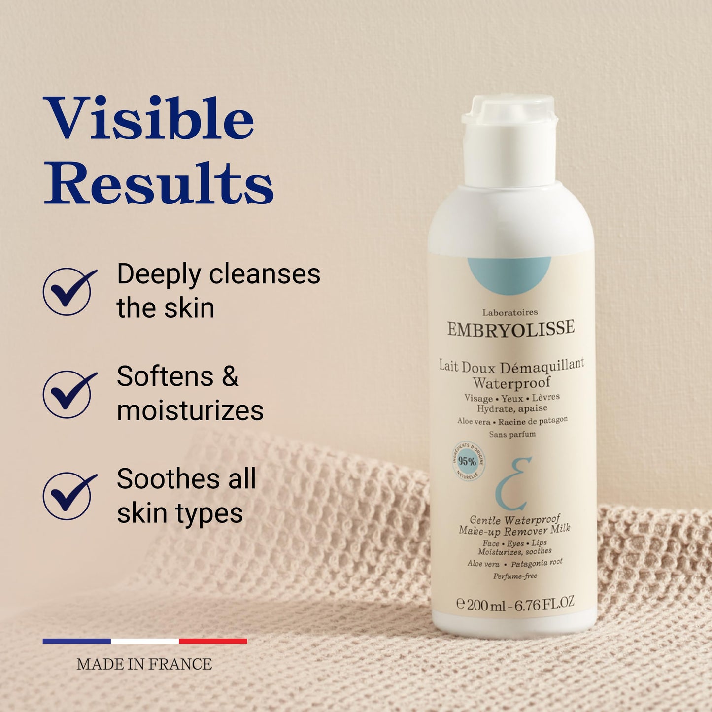 Embryolisse makeup remover milk with shea butter and aloe vera texture