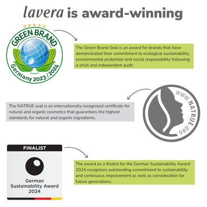 Lavera Basis Sensitive Cleansing Milk applied to skin