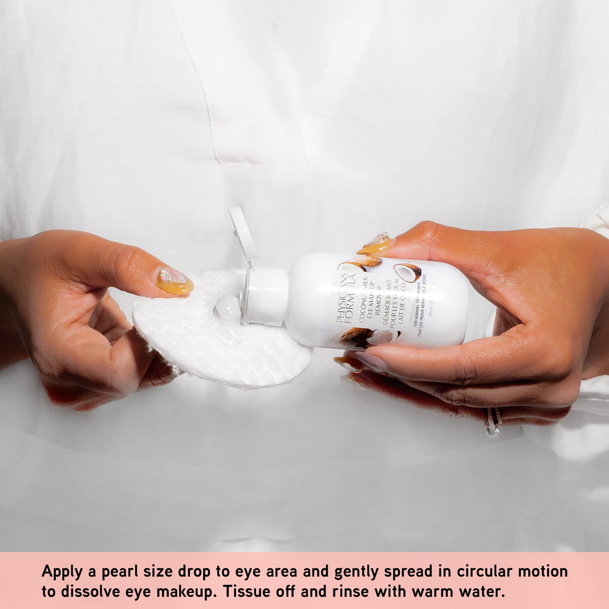Physicians Formula sensitive skin eye cleanser in use demonstration