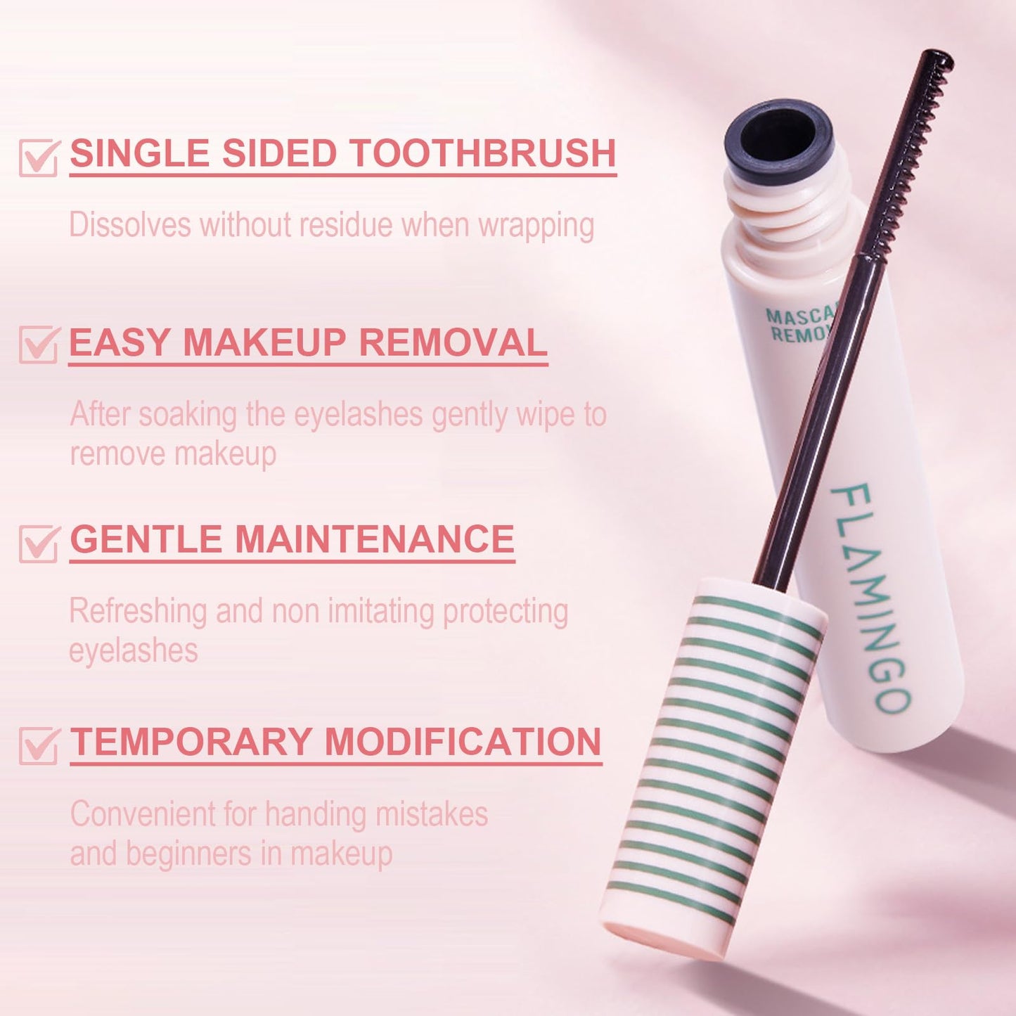Okerker waterproof mascara remover being applied to lashes